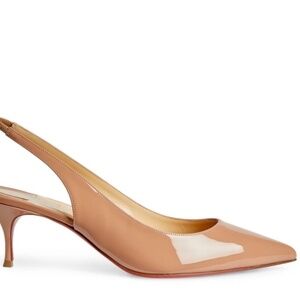 CHRISTIAN LOUBOUTIN KATE 55 PATENT SLINGBACK PUMPS 37.5
